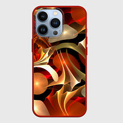 Чехол для iPhone 13 Pro Абстрактные цифровые спирали, цвет: 3D-красный