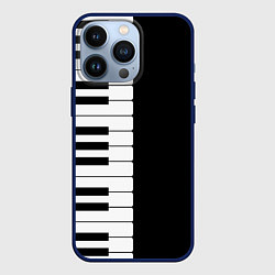 Чехол для iPhone 13 Pro Черно-Белое Пианино Piano, цвет: 3D-тёмно-синий