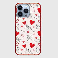 Чехол iPhone 13 Pro Романтические сердечки