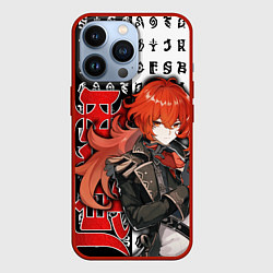 Чехол для iPhone 13 Pro DILUC - ДИЛЮК ГЕНШИН ИМПАКТ, цвет: 3D-красный