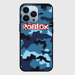 Чехол для iPhone 13 Pro Roblox Камуфляж Тёмно-Синий, цвет: 3D-черный