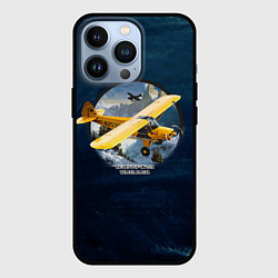 Чехол для iPhone 13 Pro Легкий самолет над горами, цвет: 3D-черный