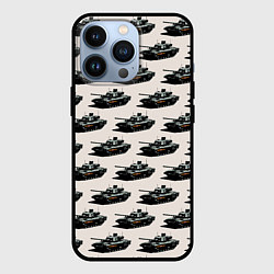 Чехол для iPhone 13 Pro Танки Паттерн, цвет: 3D-черный