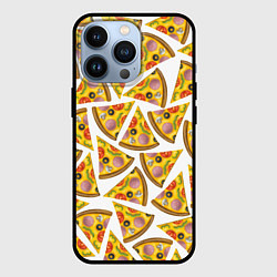 Чехол для iPhone 13 Pro Кусочки вкусной пиццы, цвет: 3D-черный