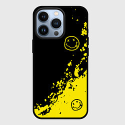 Чехол для iPhone 13 Pro Nirvana смайл, цвет: 3D-черный