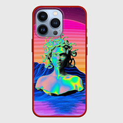 Чехол для iPhone 13 Pro Gorgon Medusa Vaporwave Neon Mountains, цвет: 3D-красный