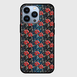 Чехол для iPhone 13 Pro Flowers Pattern, цвет: 3D-черный