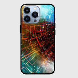 Чехол для iPhone 13 Pro Portal - Neon Space - туннель из энергетических па, цвет: 3D-черный