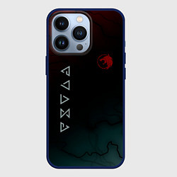 Чехол для iPhone 13 Pro The witcher Волк Черные Молнии, цвет: 3D-тёмно-синий