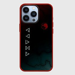 Чехол iPhone 13 Pro The witcher Волк Черные Молнии