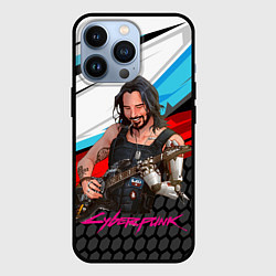 Чехол для iPhone 13 Pro Cyberpunk2077 Johnny с гитарой, цвет: 3D-черный