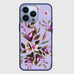 Чехол для iPhone 13 Pro Цветы Вересковый Сад, цвет: 3D-тёмно-синий
