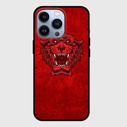 Чехол для iPhone 13 Pro Красный тигр, цвет: 3D-черный