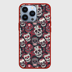 Чехол для iPhone 13 Pro День мертвых Черепа Мексика, цвет: 3D-красный