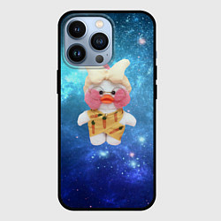 Чехол для iPhone 13 Pro Lalafanfan Duck в космосе, цвет: 3D-черный