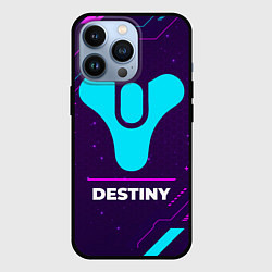 Чехол для iPhone 13 Pro Символ Destiny в неоновых цветах на темном фоне, цвет: 3D-черный