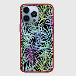 Чехол iPhone 13 Pro Разноцветные Листья Пальм В Ночных Джунглях