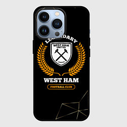 Чехол для iPhone 13 Pro Лого West Ham и надпись Legendary Football Club на, цвет: 3D-черный