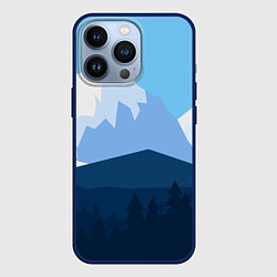 Чехол для iPhone 13 Pro Горы, лес, канатная дорога, цвет: 3D-тёмно-синий