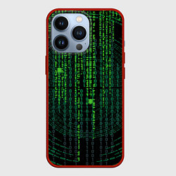Чехол для iPhone 13 Pro Бинарная матрица, цвет: 3D-красный