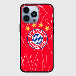 Чехол iPhone 13 Pro Bayern munchen белые царапины на красном фоне