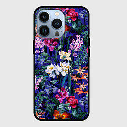 Чехол для iPhone 13 Pro Цветы Вечерние Пионы и Тигриди, цвет: 3D-черный