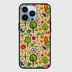 Чехол для iPhone 13 Pro COLORED FOREST ANIMALS, цвет: 3D-черный