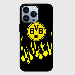 Чехол для iPhone 13 Pro Borussia пламя, цвет: 3D-черный