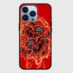 Чехол iPhone 13 Pro Огненные лисы