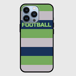Чехол iPhone 13 Pro Цветные полосы текст футбол Text football colored