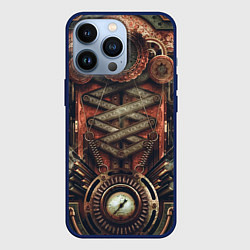 Чехол для iPhone 13 Pro Mechanical device in Steampunk Retro style, цвет: 3D-тёмно-синий