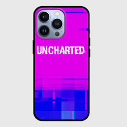 Чехол для iPhone 13 Pro Uncharted Glitch Text Effect, цвет: 3D-черный