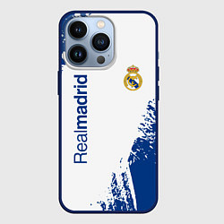 Чехол для iPhone 13 Pro Реал Мадрид краска, цвет: 3D-тёмно-синий