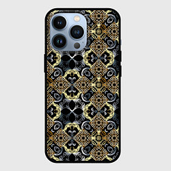 Чехол для iPhone 13 Pro BLACK AND GOLD узоры, цвет: 3D-черный