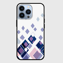 Чехол iPhone 13 Pro Геометрический узор в бело-синий тонах