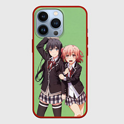 Чехол для iPhone 13 Pro Юи и Юкино OreGairu, цвет: 3D-красный