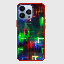 Чехол для iPhone 13 Pro Неоновые знаки - Зелёный, цвет: 3D-красный