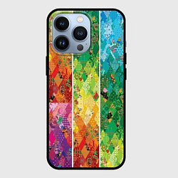 Чехол для iPhone 13 Pro Patchwork pattern, цвет: 3D-черный