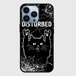 Чехол для iPhone 13 Pro Группа Disturbed и Рок Кот, цвет: 3D-черный