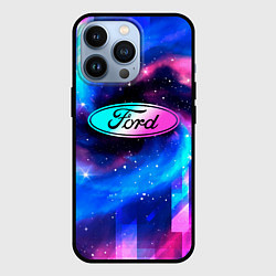 Чехол для iPhone 13 Pro Ford Неоновый Космос, цвет: 3D-черный