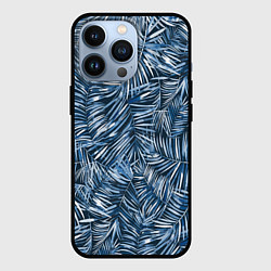 Чехол для iPhone 13 Pro Тропические листья пальмы, цвет: 3D-черный