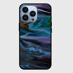 Чехол для iPhone 13 Pro Сине-зеленый абстрактный размытый узор, цвет: 3D-черный