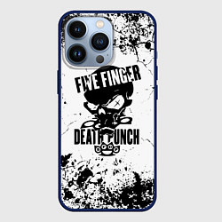 Чехол для iPhone 13 Pro Five Finger Death Punch - мелкие трещины, цвет: 3D-тёмно-синий