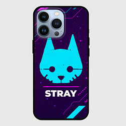 Чехол для iPhone 13 Pro Символ Stray в неоновых цветах на темном фоне, цвет: 3D-черный