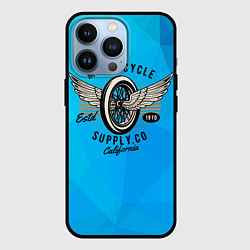 Чехол для iPhone 13 Pro Колесо мотоцикла с крыльями, цвет: 3D-черный