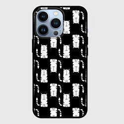 Чехол для iPhone 13 Pro Полосатые Перевёрнутые Коты, цвет: 3D-черный