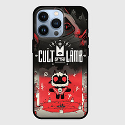 Чехол для iPhone 13 Pro Cult of the lamb ритуал, цвет: 3D-черный