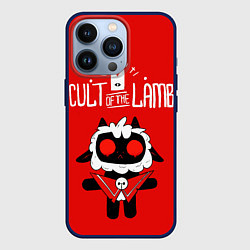 Чехол для iPhone 13 Pro Cult of the Lamb ягненок, цвет: 3D-тёмно-синий