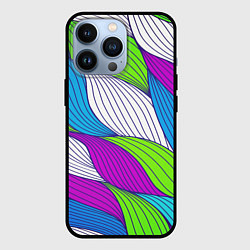 Чехол для iPhone 13 Pro Цветная ткань, цвет: 3D-черный