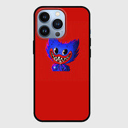 Чехол для iPhone 13 Pro POPPY PLAYTIME ХАГИ ВАГИ НА КРАСНОМ ФОНЕ, цвет: 3D-черный